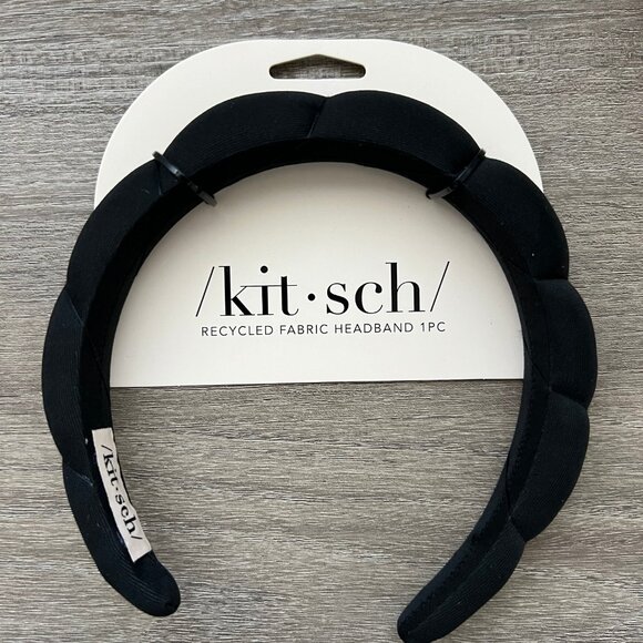 KITSCH Black Recycled Fabric Cloud Headband - Picture 1 of 3